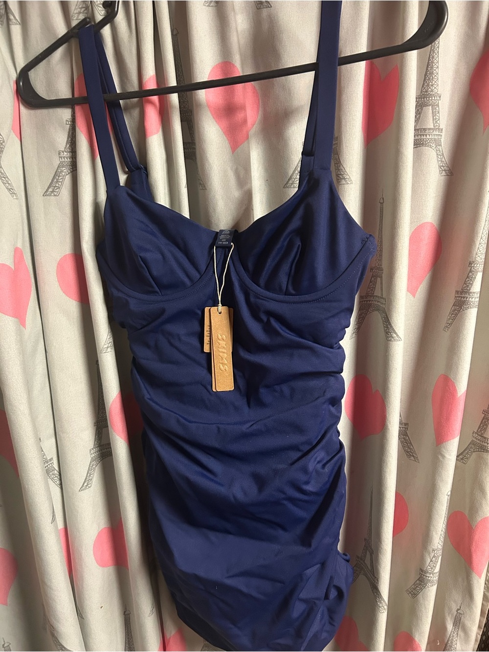 SKIMS Navy Blue One-Piece Swimsuit